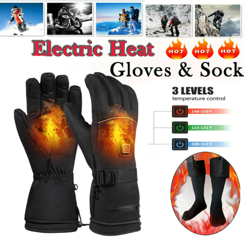 Unisex elektrische sokken met batterijverwarming, waterdichte handschoenen, thermische kousen, winterverwarming voor fietsen, skiën, warmere voeten en handen