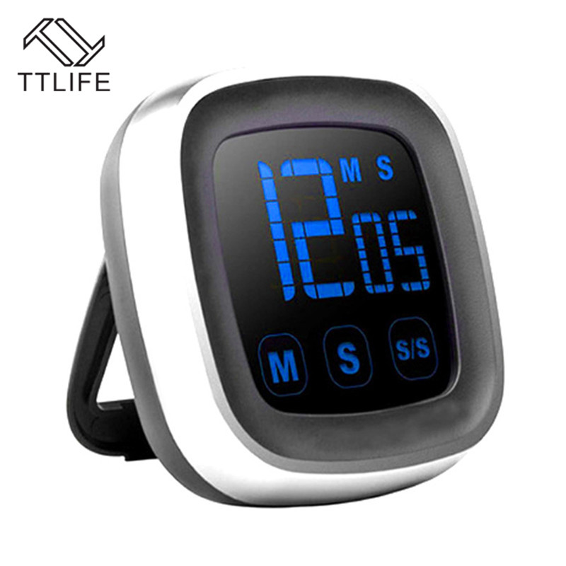 TTLIFE Large Electronic Touch Screen LED Display Kitchen Timer Electronic Digital Kitchen Cooking Timer Refrigerator Watch