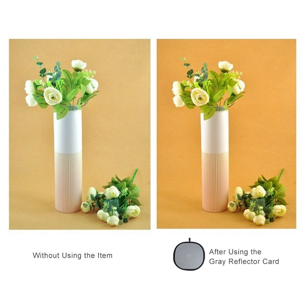 12''/30cm Double-sided Color White Balance 18% Exposure Neutral Gray Reference Foldable Reflector Grey Card with Carrying Bag