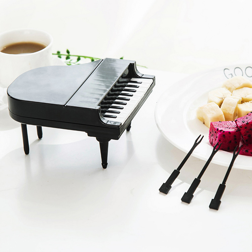 Kitchen Piano Fruit Forks Dessert Forks Food Picks Bento Lunch Party Decoration Kitchen Vegetable And Fruit Tools 10Pcs