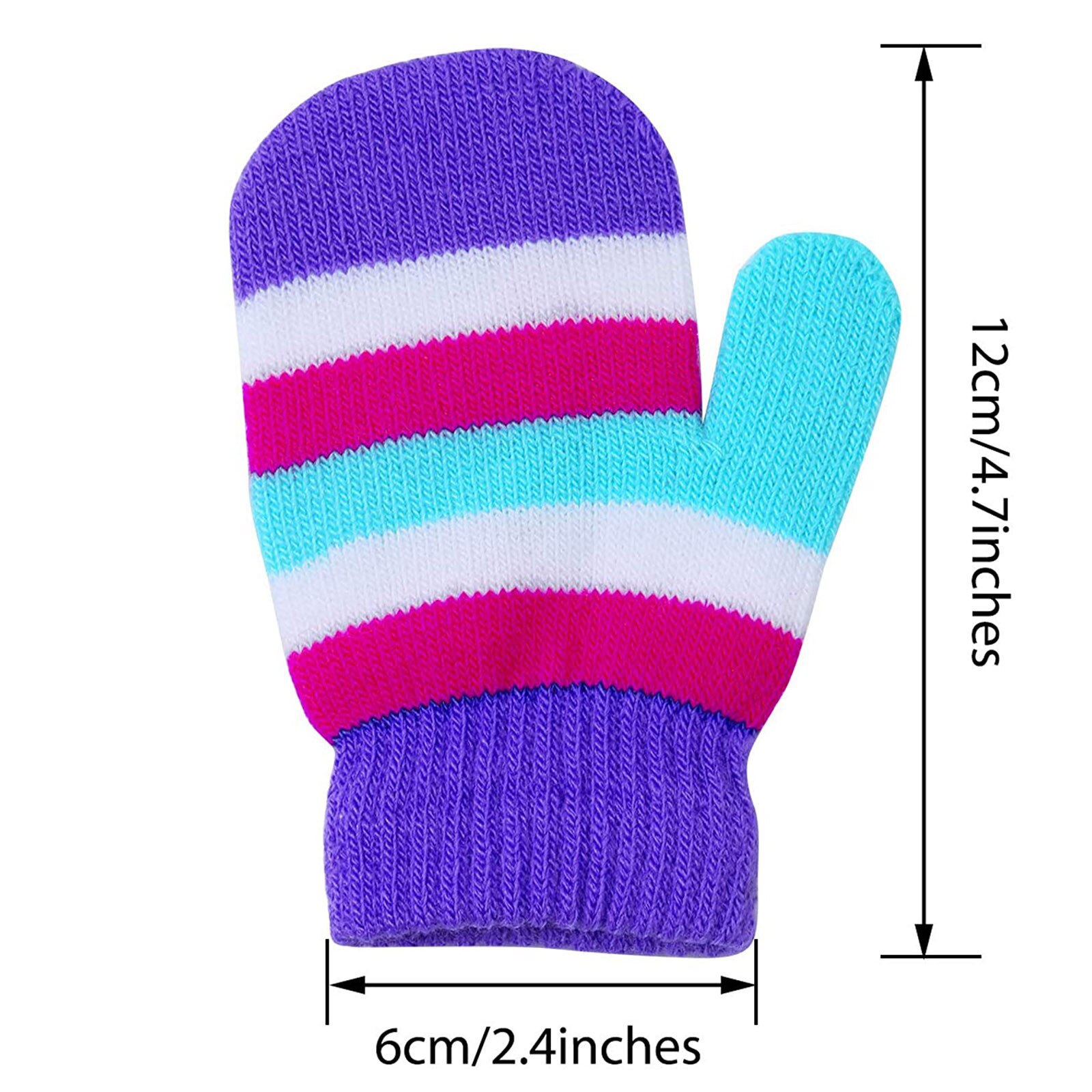 Telotuny 1 Pairs Kinderen Kids Winter Warm Handschoenen Peuter Meisjes Jongens Leuke Gestreepte Gebreide Wanten Baby Baby Vinger Handschoenen 1130