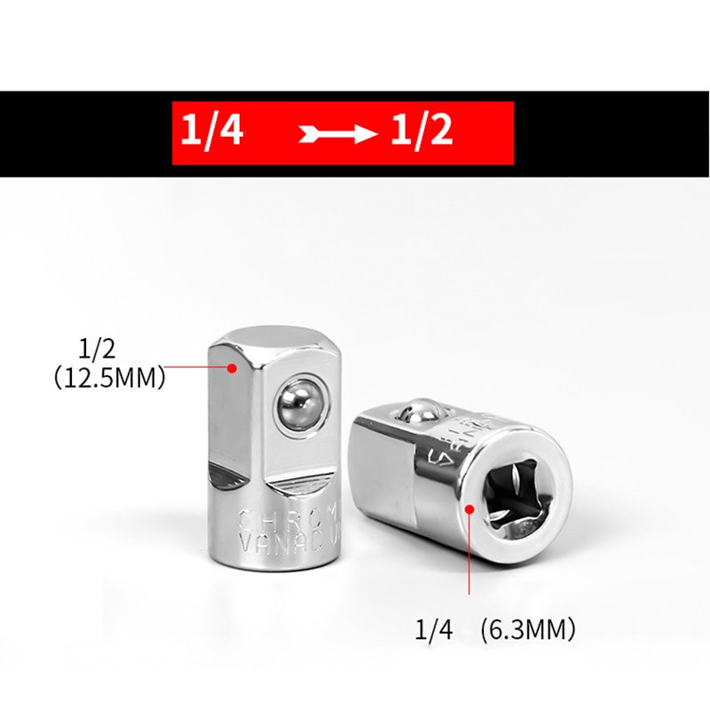 3/8 &quot;Tot 1/4&quot; 1/2 Inch Drive Ratchet Converter Socket Adapter Converter Reducer Air Impact Dopsleutel Adapter Hand reparatie Tool