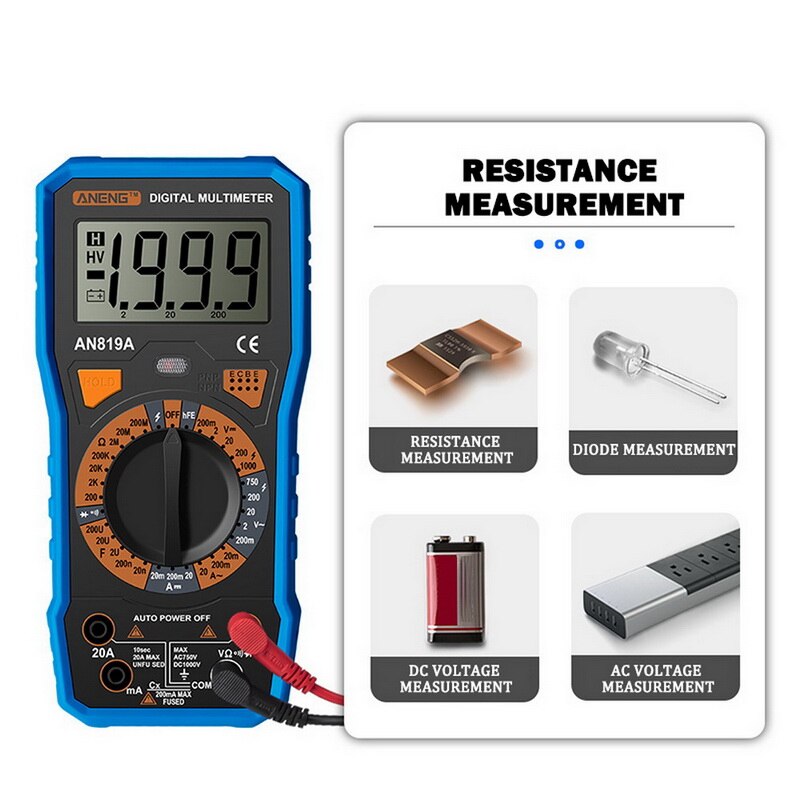 Multifunctional High-precision Digital Multimeter Electrician Digital Universal Meter Resistance Capacitance DC AC Measurement