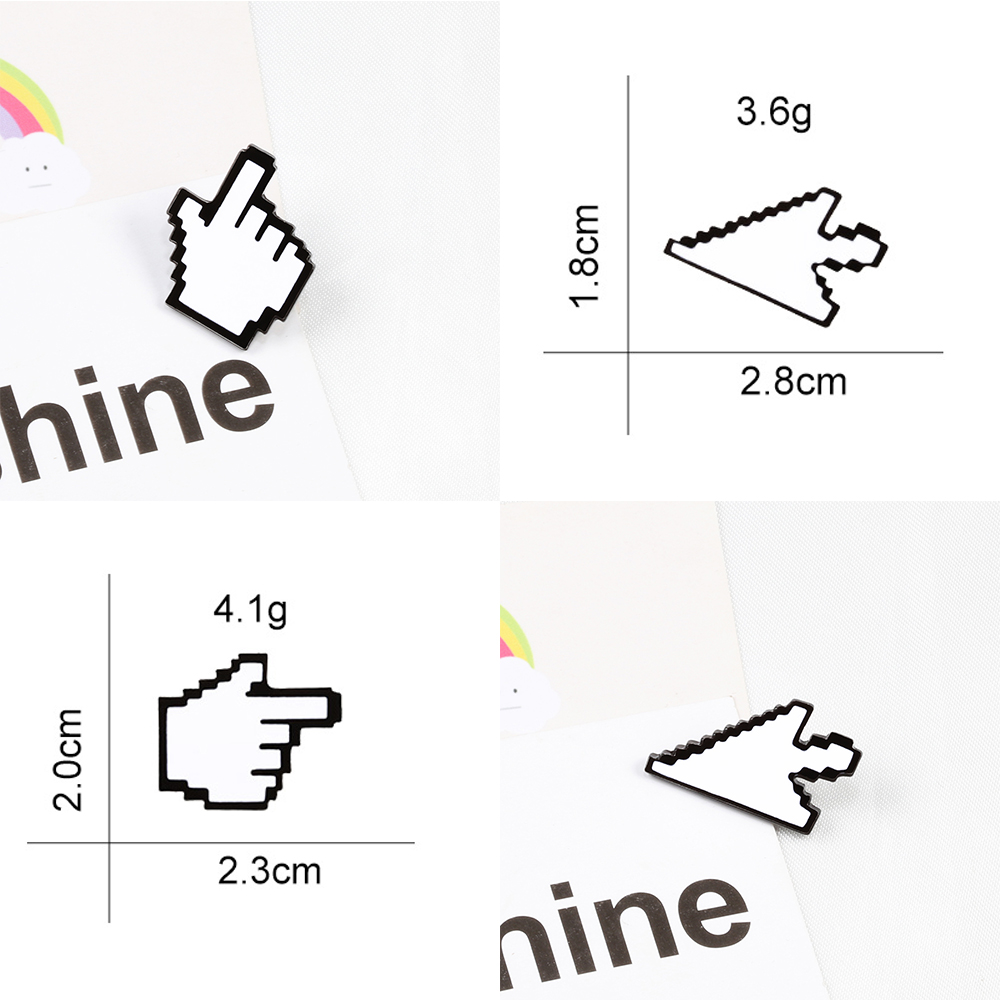 Klassieke Cursor Pixel Pijl Gebaar Email Pinnen Witte Computer Raam Muisaanwijzer Badges Broche It Worker Punk Sieraden Pin Cadeau