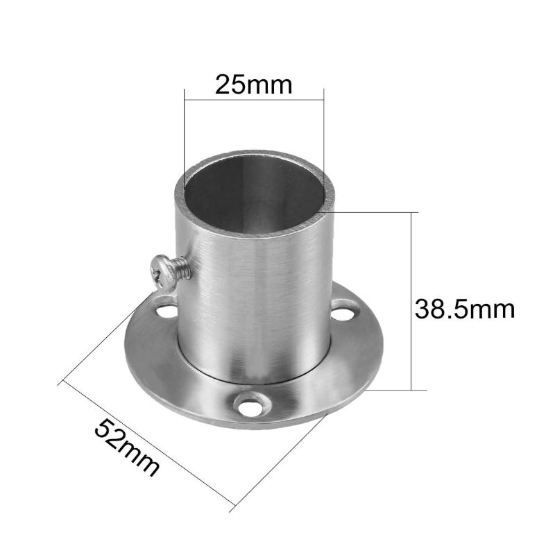 Wardrobe Pipe Bracket, Wall Mount Hanging Rail Rod Support Socket 4pcs: 25mm