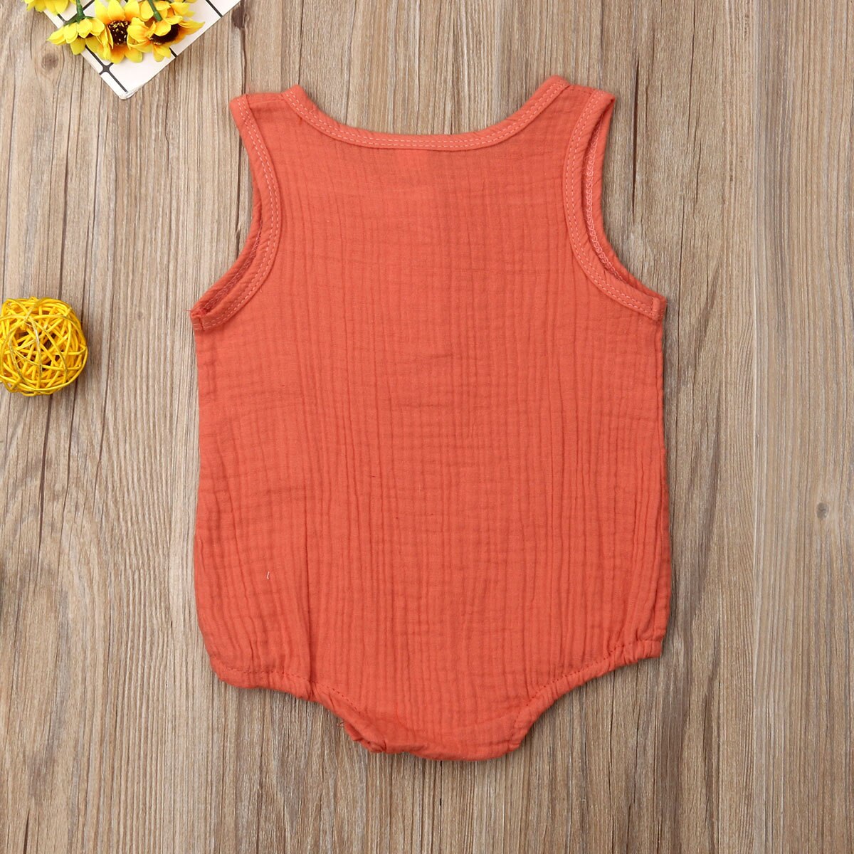 Baby jongen Meisje kleding wit orange lijn katoen knop Romper Jumpsuit Voor kid Kleding peuter kinderen Pasgeboren