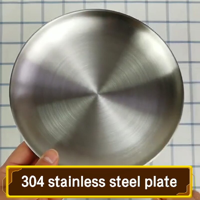 Dinner Plate 304 Stainless Steel Dinnerware 8 Inch Round Plate Eco-Friendly Tableware Household Fruit Plate Nut Dish Plate