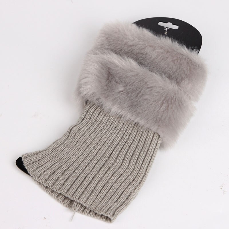 Bottes chaussettes chaussettes chaudes pour bottes jambières fourrure jambières laine chaussettes bottes de créateur chaussettes femmes jambières longues jambières: Gris