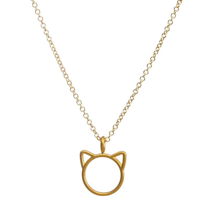 HEIßE Schmuck Purrfection Katze Ohr Legierung Anhänger Kurze Halskette Frauen: Gold