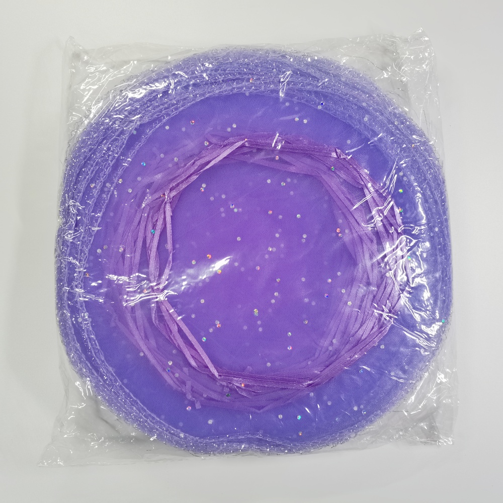 100pcs Jewelry Bag Diameter 26cm 35 40cm Wedding Christmas Party Organza bags Jewelry Packaging Display & Jewelry Pouches: S / PURPLE