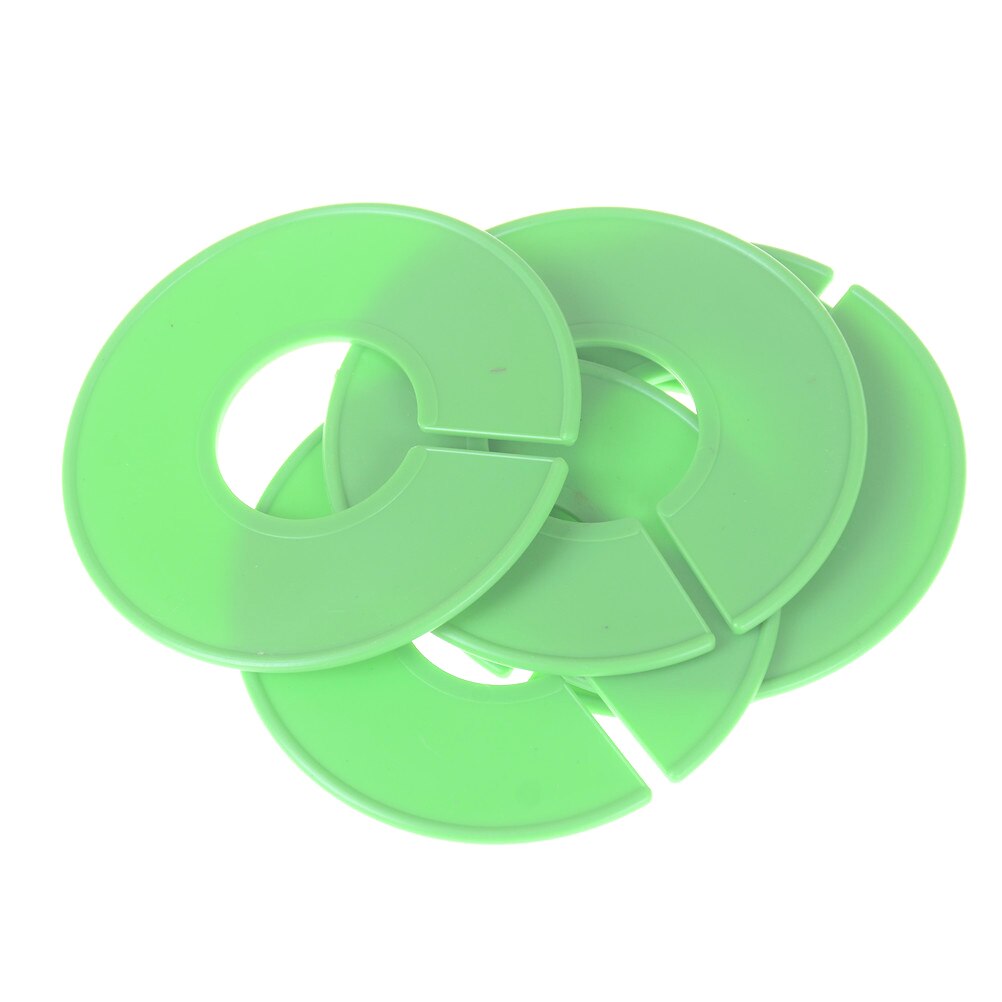 5 unidades por lote, perchas redondas coloridas, separadores de armario, Perchero de plástico para ropa, separadores de tallas, etiquetas de ropa, anillo marcador de tamaño: green