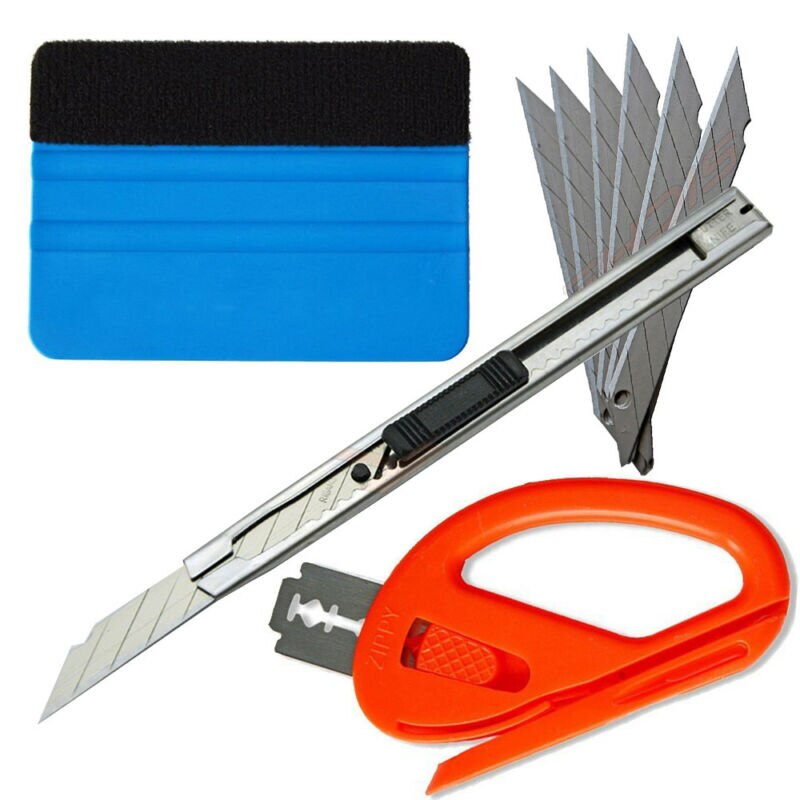 1 Set Knifeless Finish Line Tape Squeegee Cutter 10 Blade Vinyl Car Wrapping Tool Replacement Blades AT004A Vinyl Wrapping Tool