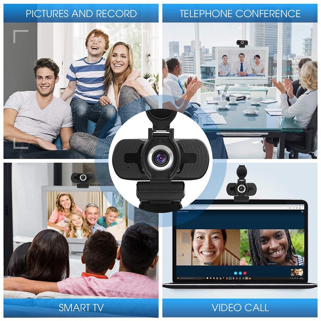 Full Hd 1080P Webcam Met Microfoon Webcam Met Microfoon Voor Desktop Webcam Met 110 Graden Brede Kijkhoek Ultra-Clear