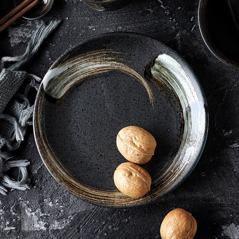 Japanese-style tableware for one person ceramic tableware set household simple single 5-piece bowl and plate restaurant