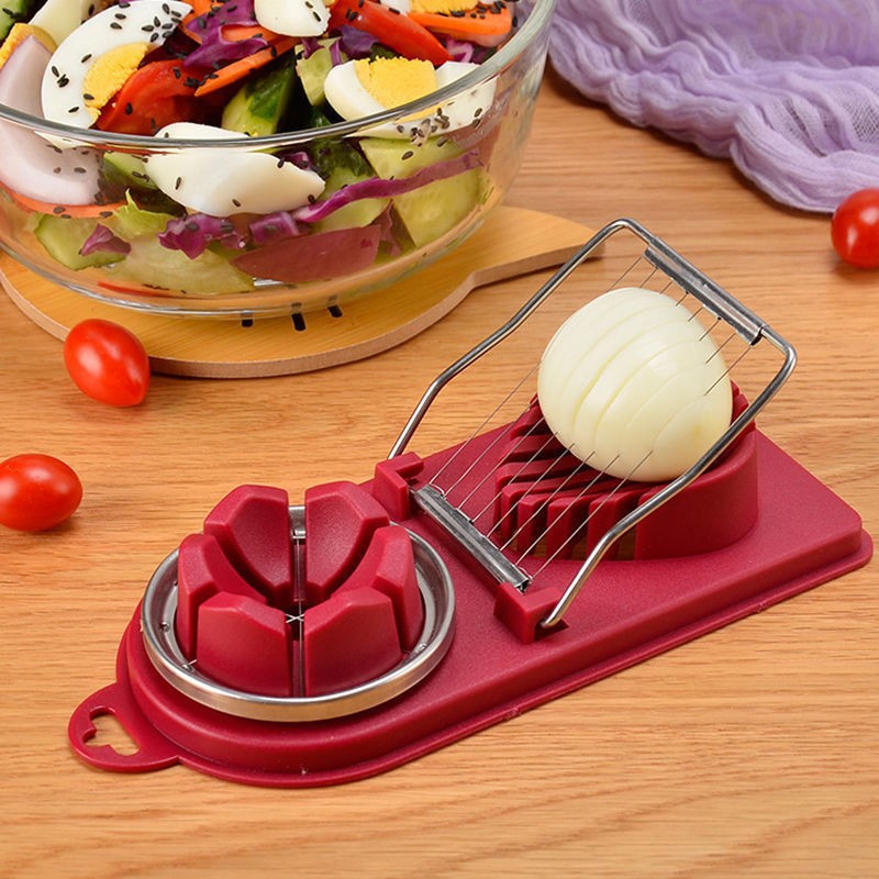 Cortador de huevos multifuncional, rebanador de huevos de acero inoxidable, cortador seccionador, molde en forma de flor, cortador de carne para almuerzo, utensilios de cocina