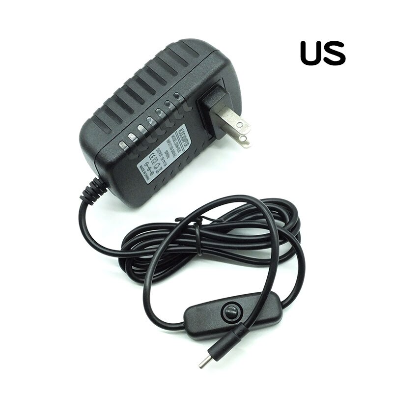 Raspberry Pi 4 Type-C Power Supply 5V 3A Power Adapter With ON/OFF Switch EU US AU UK Charger for Raspberry Pi 4 Model B: US