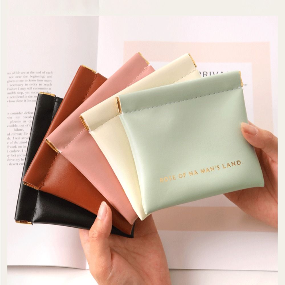 Eenvoudige Lippenstift Make-up Opbergtas Damesmode Draagbare Mini Sleutel Sieraden Cosmetische Organizer Pouch Handtas Pu Kleine Zakken
