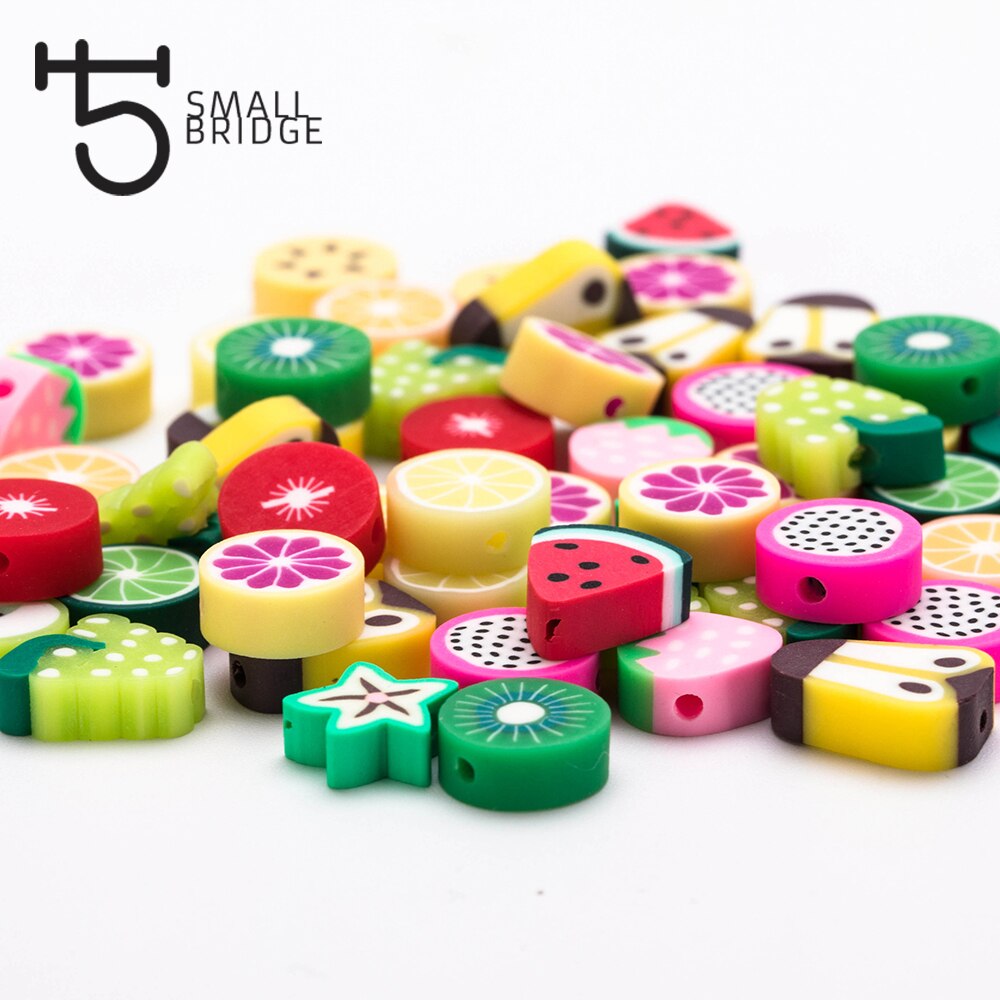 Kleurrijke Fruit Fimo Polymer Klei Kralen Sieraden Maken Armband Diy Accessoires voor Meisje Mix Losse Spacer Kralen C302