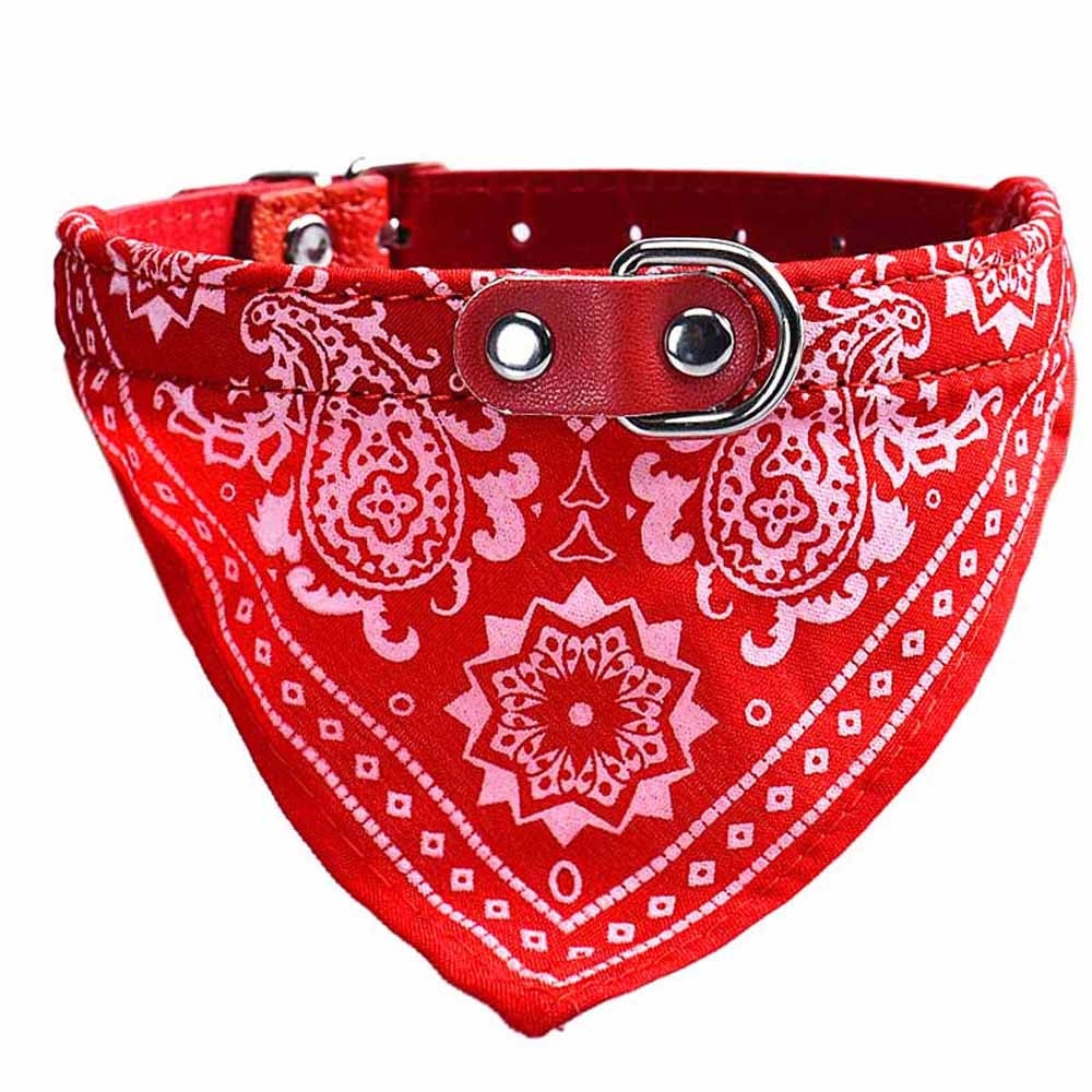 Réglable chien chiot chat cou écharpe Bandana collier foulard pour chien perro chien dla psa hond honden cani psy # #: Red