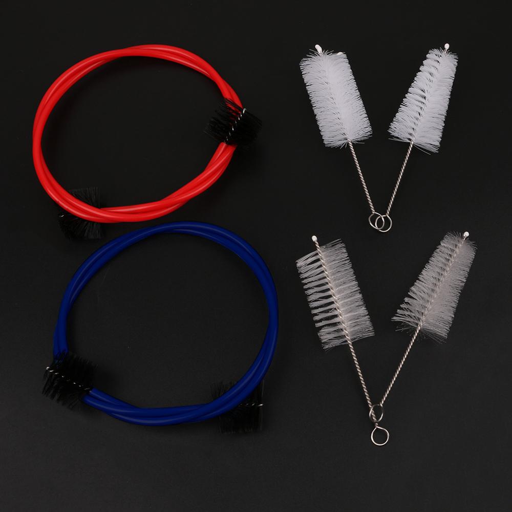 Newest Brasswind Instrument Trumpet Trombone Tuba Horn Cleaning Set Kit Tool with Cleaning Cloth Brush Red/blue