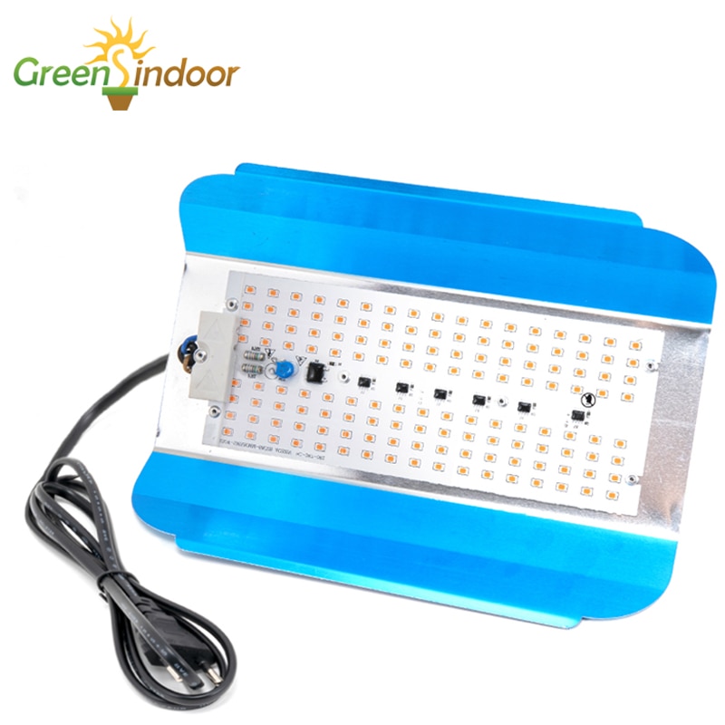 Luz para crecimiento de plantas para uso en interiores 50W 100W fitolamp de espectro completo para plantas lámpara de plantas Led Phyto Luz de planta con 220V EU 110V US enchufe luces de inundación