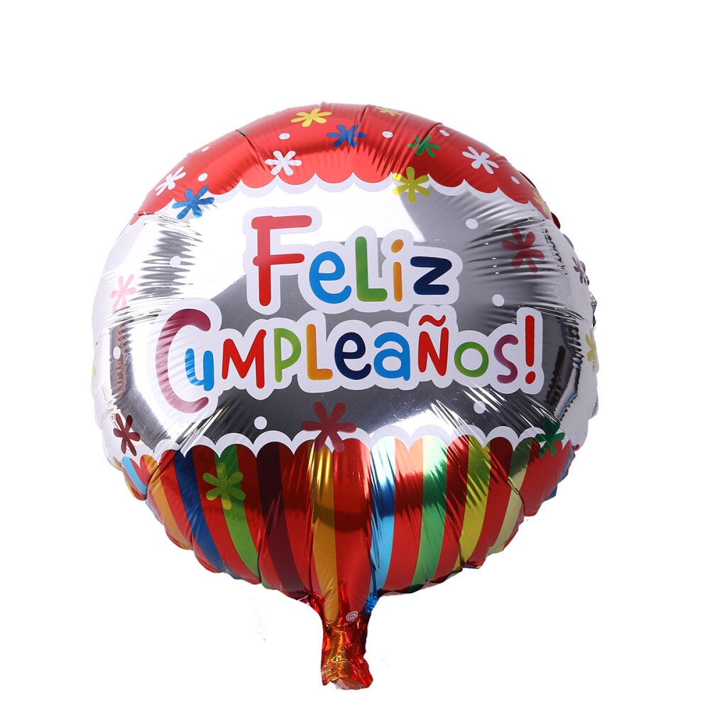 18 Inch Round Shape Spanish Happy Birthday Foil Balloon Party Mylar Balloons for Birthday Party Decoration (1): 3