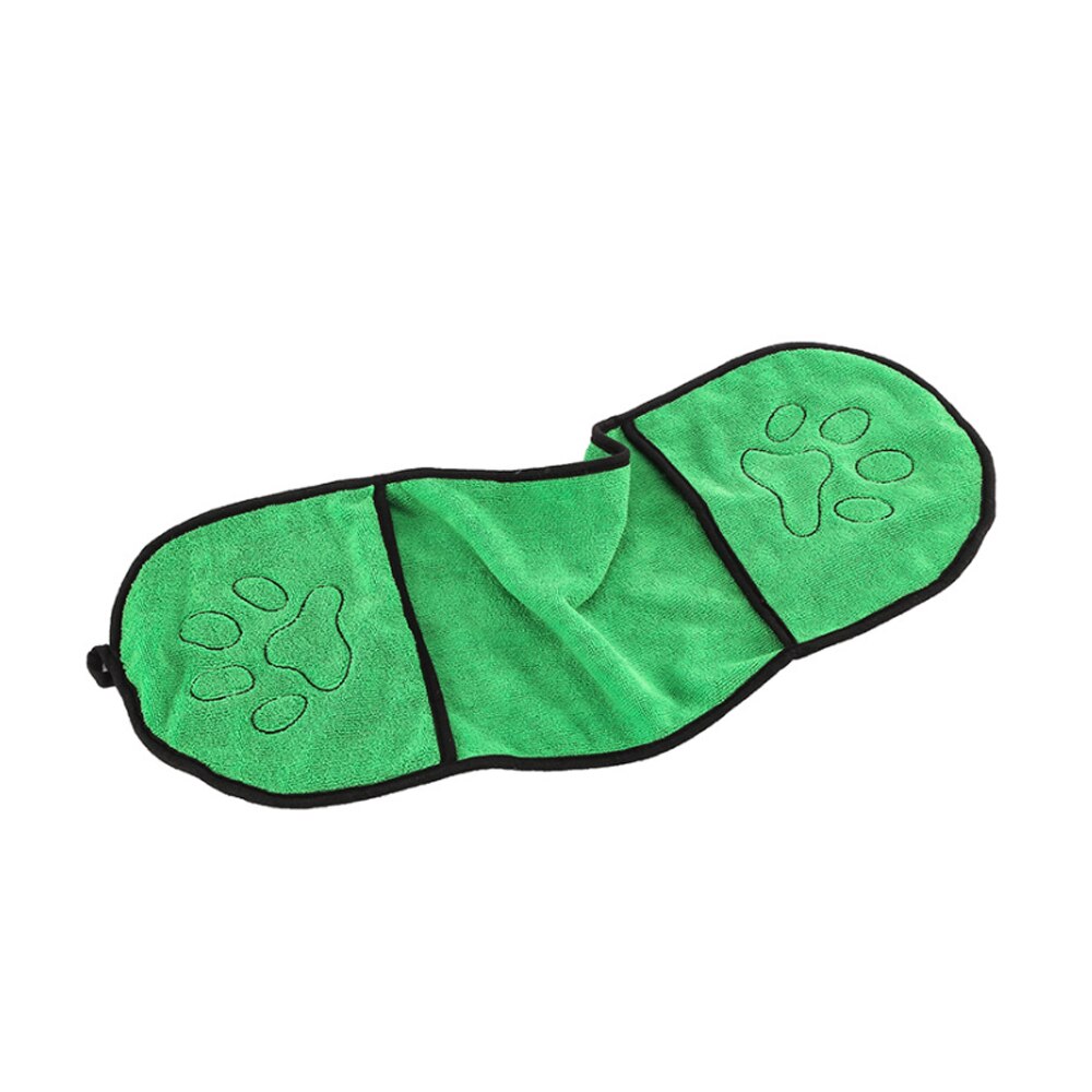 Super Absorberende Huisdier honden handdoek Microfiber Hond Badhanddoek Huisdier Drogen Handdoek Deken Met Pocket Voor Kleine Medium Grote Honden perros: Green