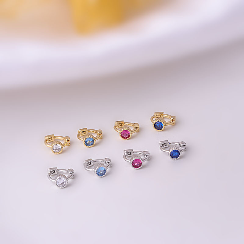 1 stück Neue Mini 5mm Kleine Band Ohrring 2022 für Wurf Mädchen Schmuck Manschette Ohr Farbe Runde zirkon Ohrringe für Frauen