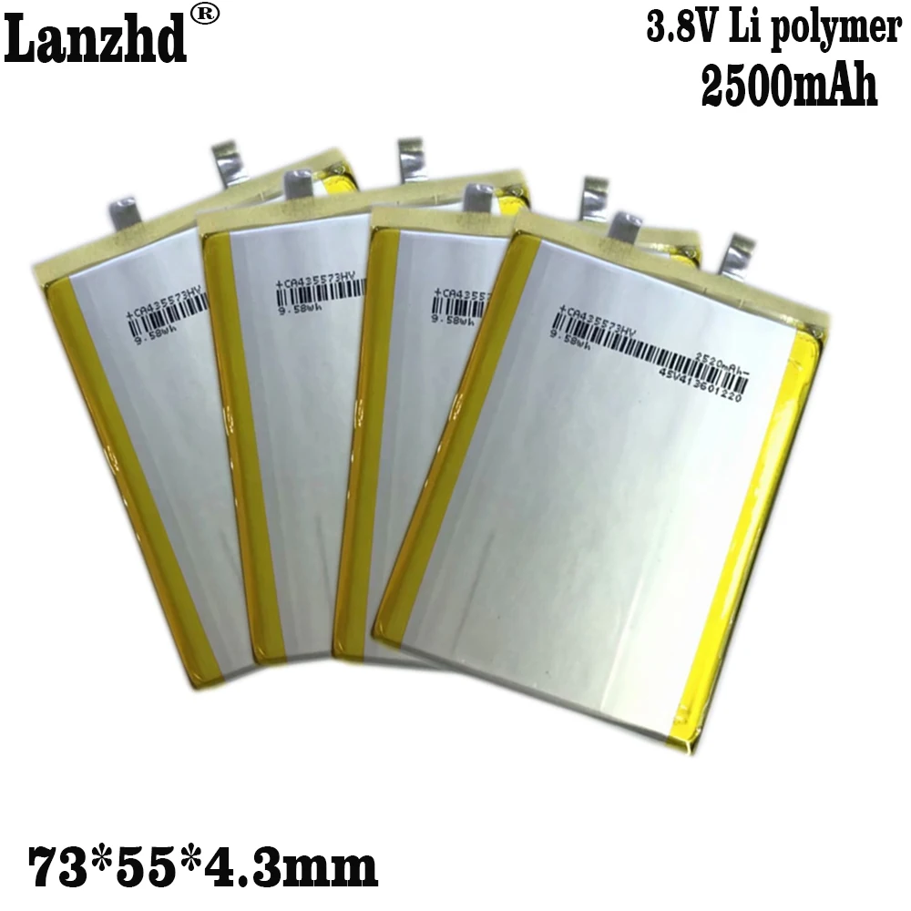 435573 3.7V 2500mAh Polymeer Li-Ion Batterij Voor Mp3 Mp4 DVD DIY E-book Vedio Spel speelgoed Tablet PC power bank mobiele batterij