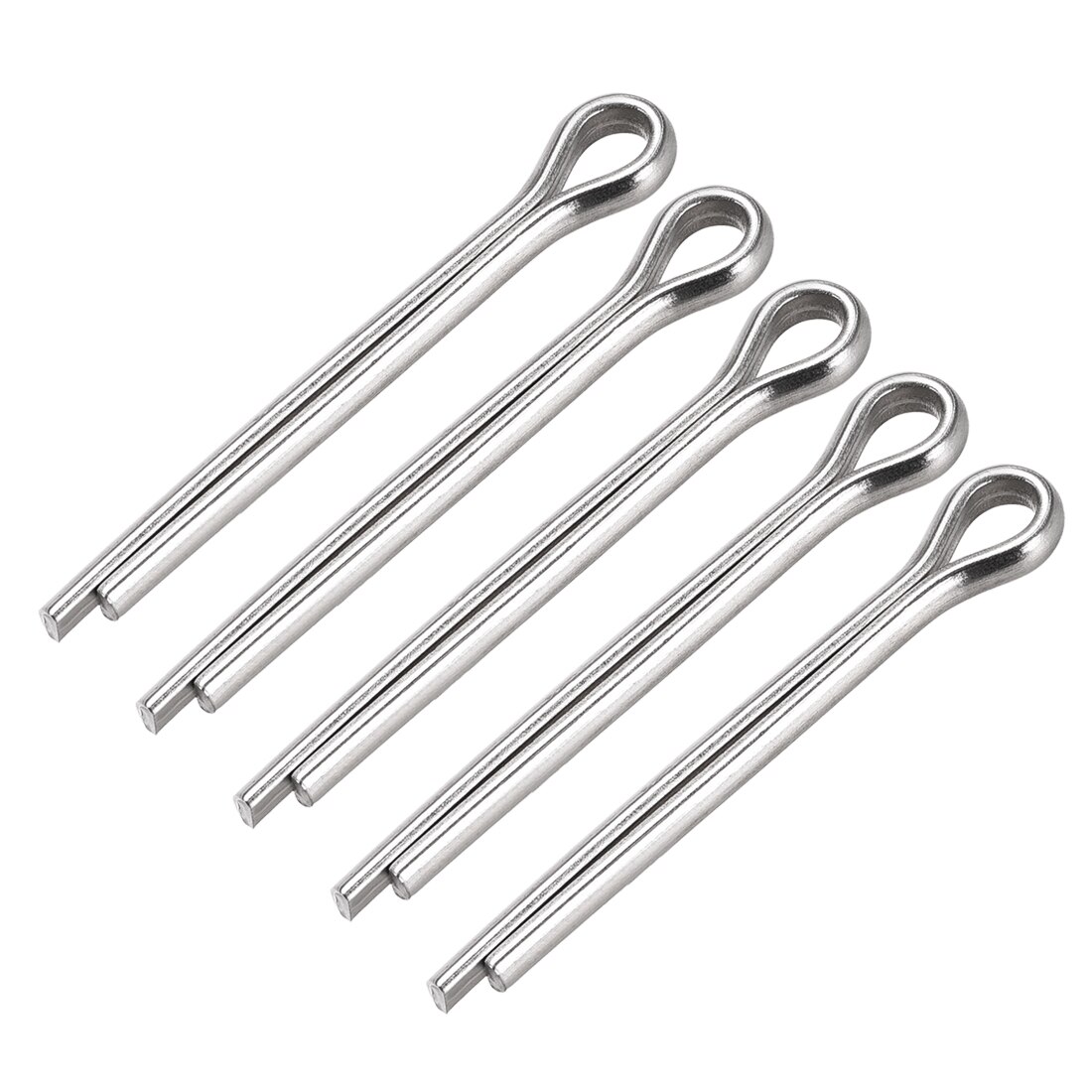 uxcell 5 Pcs Split Cotter Pin - 5mm x 45mm 304 Stainless Steel 2-Prongs Silver Tone for Home DIY Application