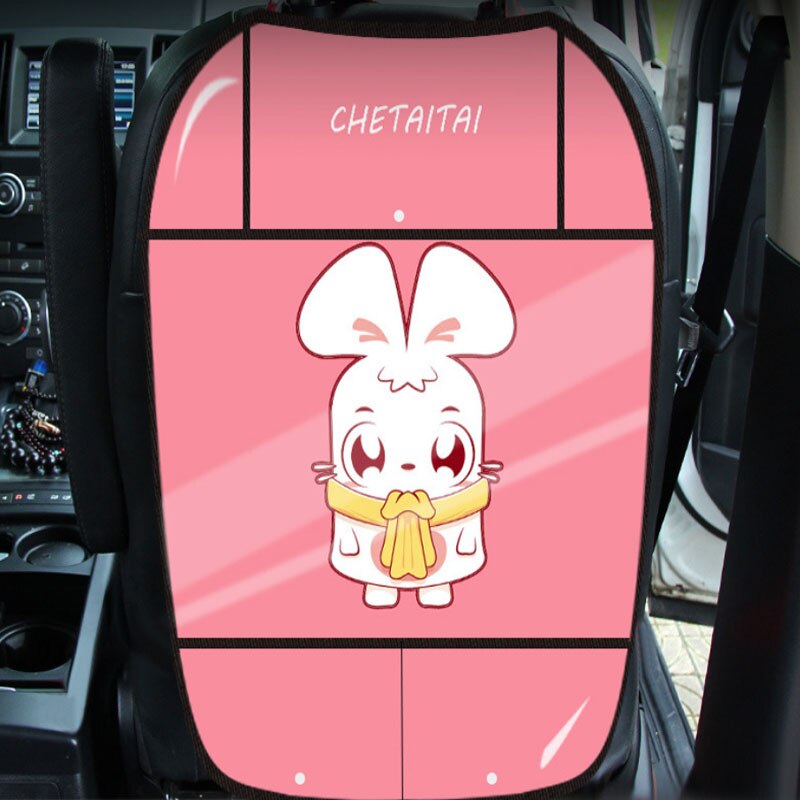 Asiento de coche de dibujos animados para niños, cojín anti-kick, asiento trasero de coche