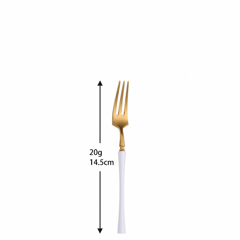 1 Pc Tea Fork Western Style Family Expenses Stainless Steel Small Fruit Fork Dessert Fork for Cake Snack Salad Fork Dinnerware: white gold