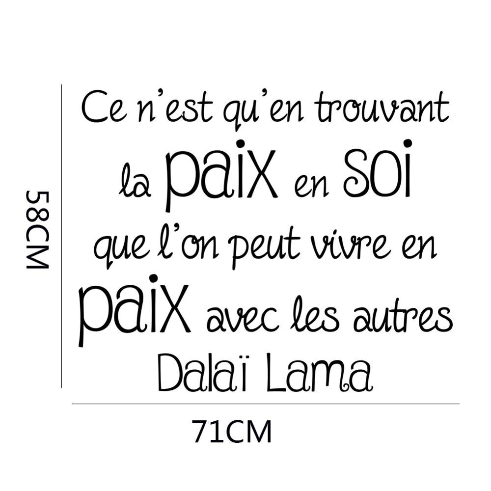 Dalai Lama-autocollant mural classique avec citation française, autocollants pour salon et bureau