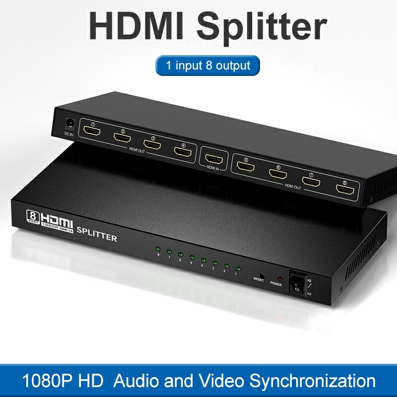Hdmi 1 In 8 Out Port Splitter 1080P Hd Video Split Screen Hdmi Splitter