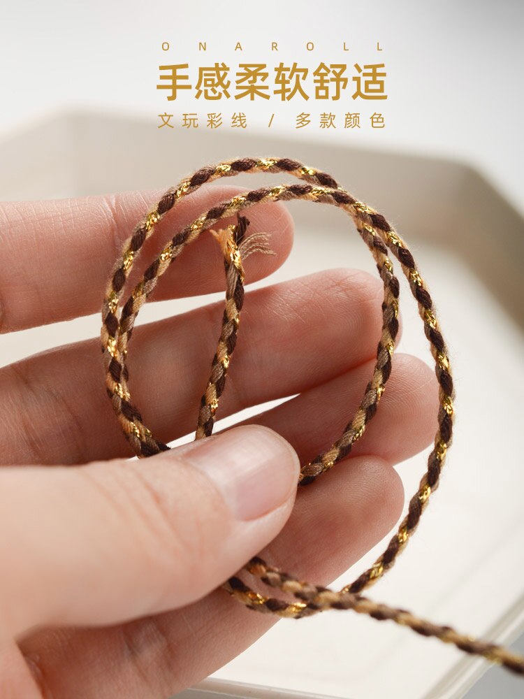 Corde en coton coloré haut de gamme, fil de coton tricolore fait à la main, bricolage, corde de Bracelet tressée à la main, 2MM