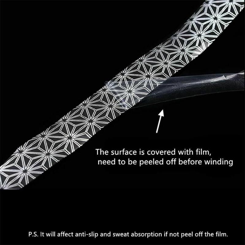 Gradient Colorful Fishing Rod Wrapped with Strap Sweatband Anti-Slip Printed Elastic Sweat Band Badminton Racket Grip Tape