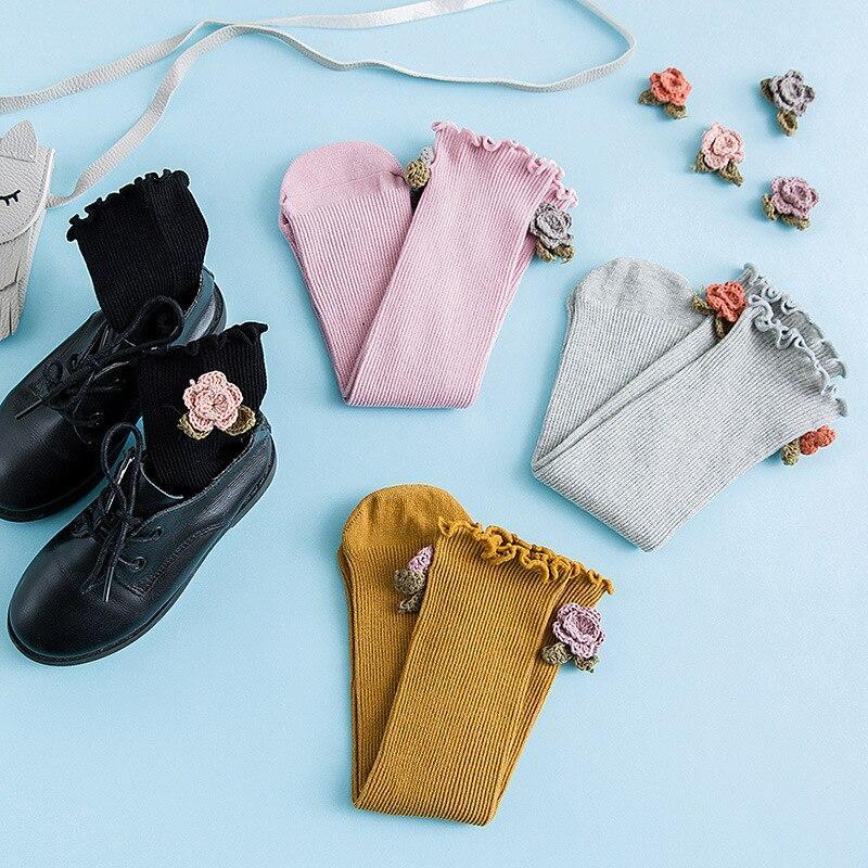 Calzini per bambina in cotone per bambini calzini carini calzini alti per bambini in stile principessa per accessori per abbigliamento per bambina 0-8Y
