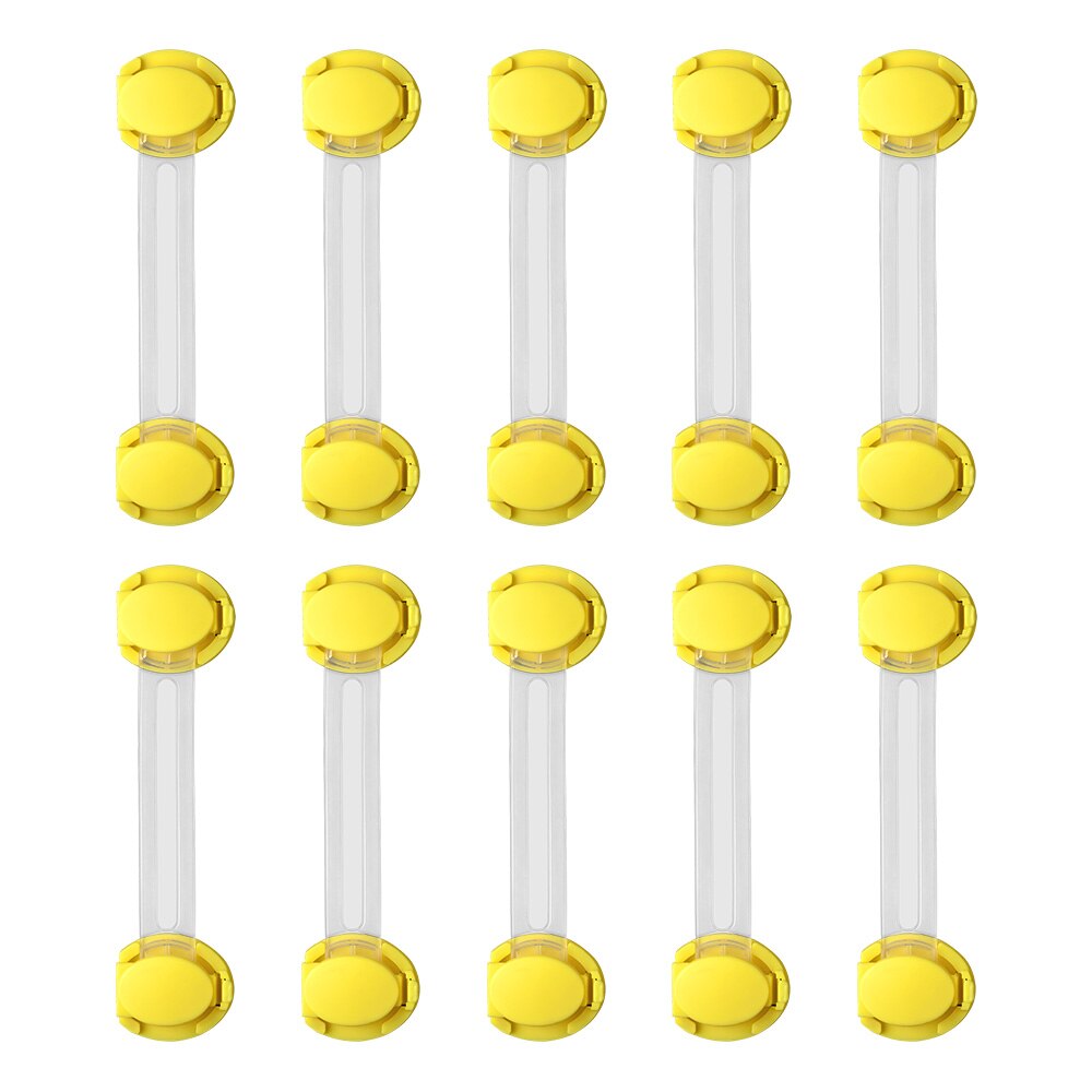 Baby Safety Lock Cabinet Smart Drawer Door Window Locks Straps Protection of Children Family Security Lock Proof Blocker: 10pcs Yellow