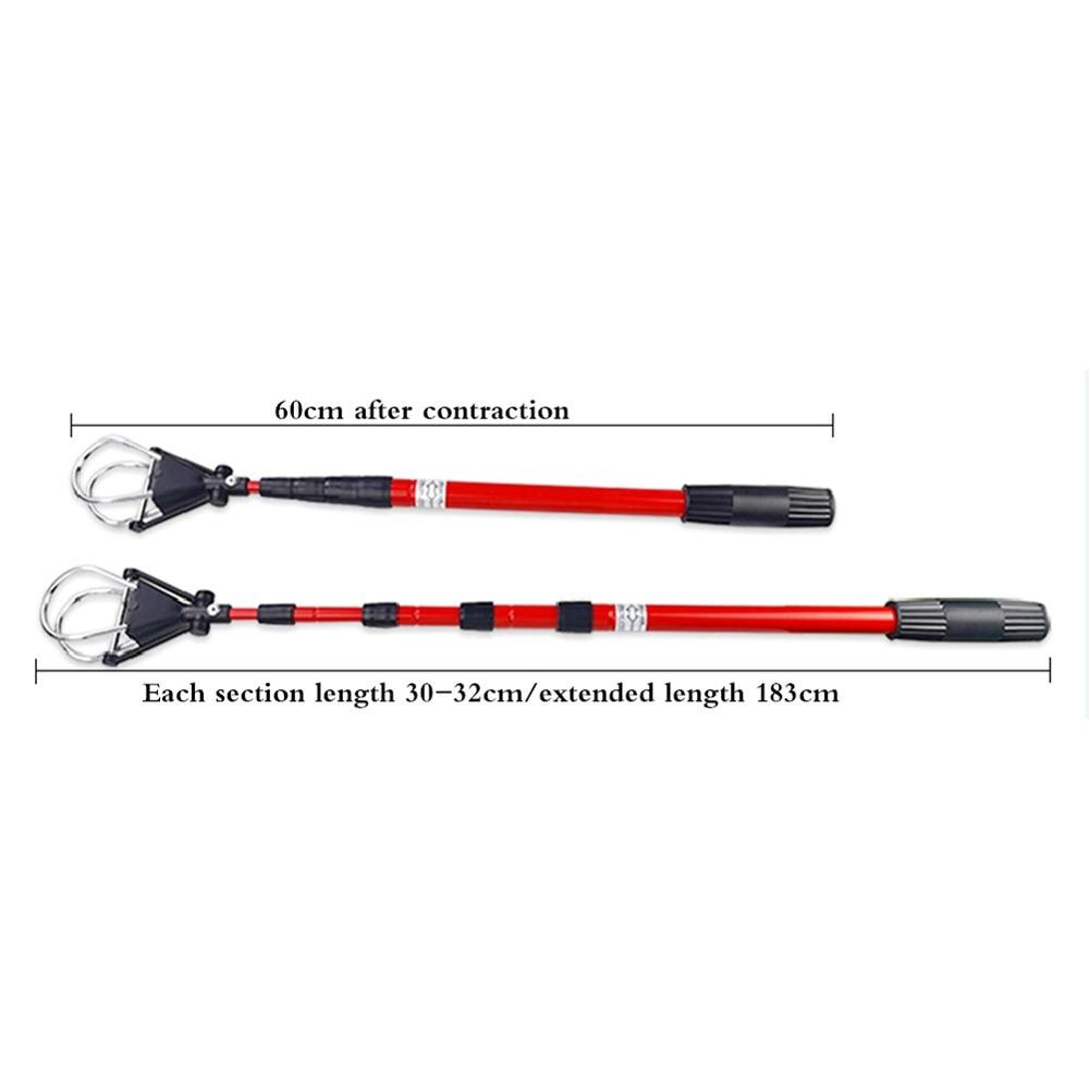 2m Golf Ball Retriever Device Automatically Telescopic Pick Up Ball Golf Pick Up Automatic Locking Scoop Picker