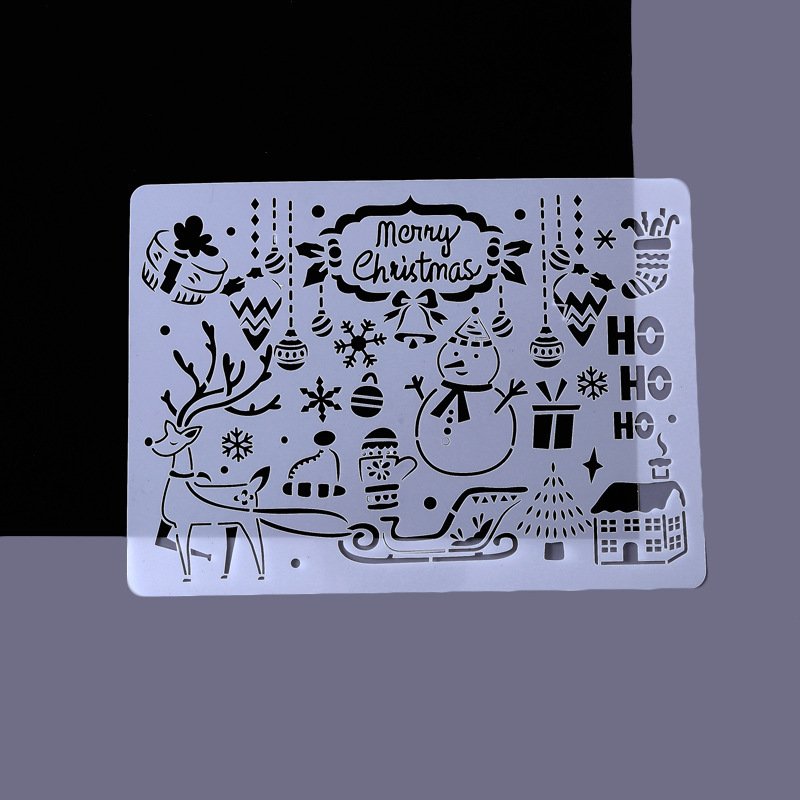 Schabloner mallar för målning rita plastschablon gör-det-själv födelsedag jul scrapbooking färgläggning prägling album dekorativt: Ljusgrå