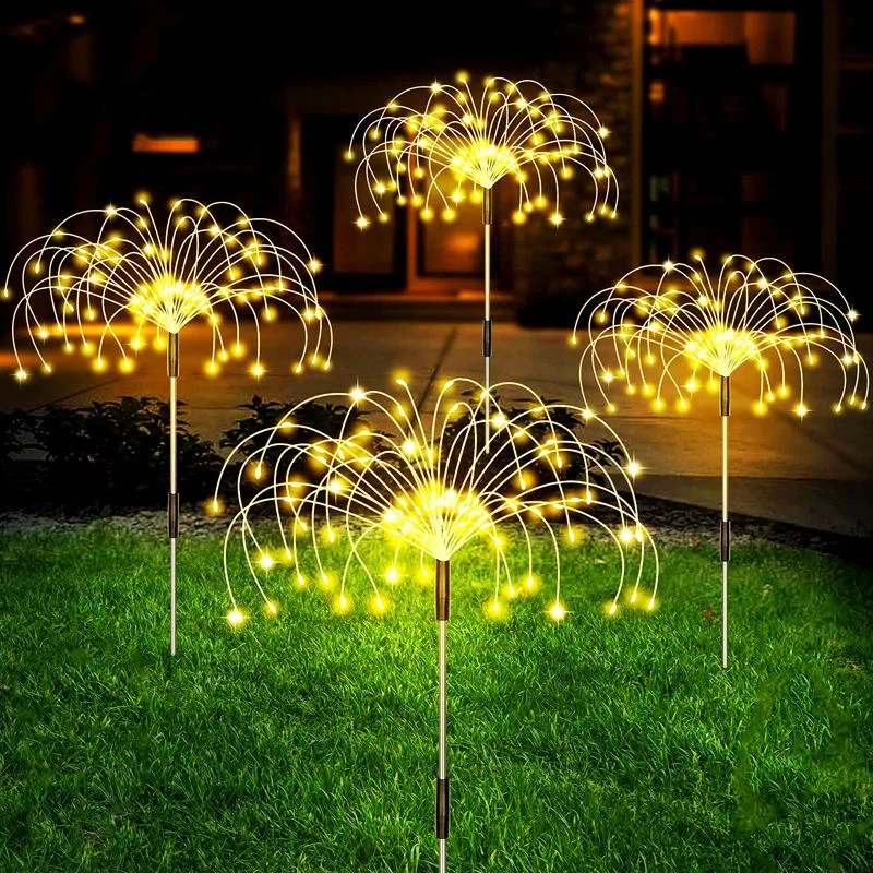 8 Modi Solar Feuerwerk Lichterkette Outdoor Garten Dekor Weg Lichter wasserdicht Hof Rasen Terrasse Landschaft Dekor Licht
