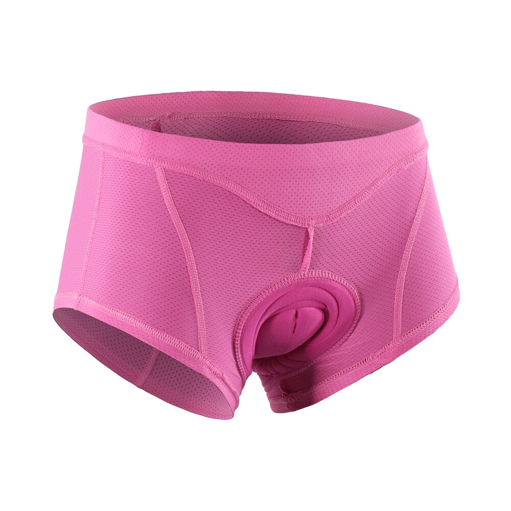 Women Bike Underwear 3D Gel Padded Bicycle Briefs MTB Cycling Biking Underwear Shorts: Pink / XL