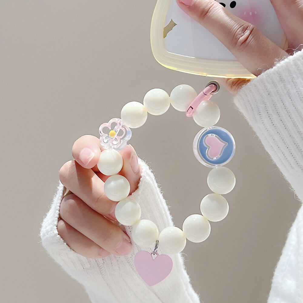 Cordón para teléfono móvil de Color, correa para la muñeca, cadena de mano para mujer, funda corta antipérdida para teléfono móvil, bonito cordón, colgante para llave: Rose Gold