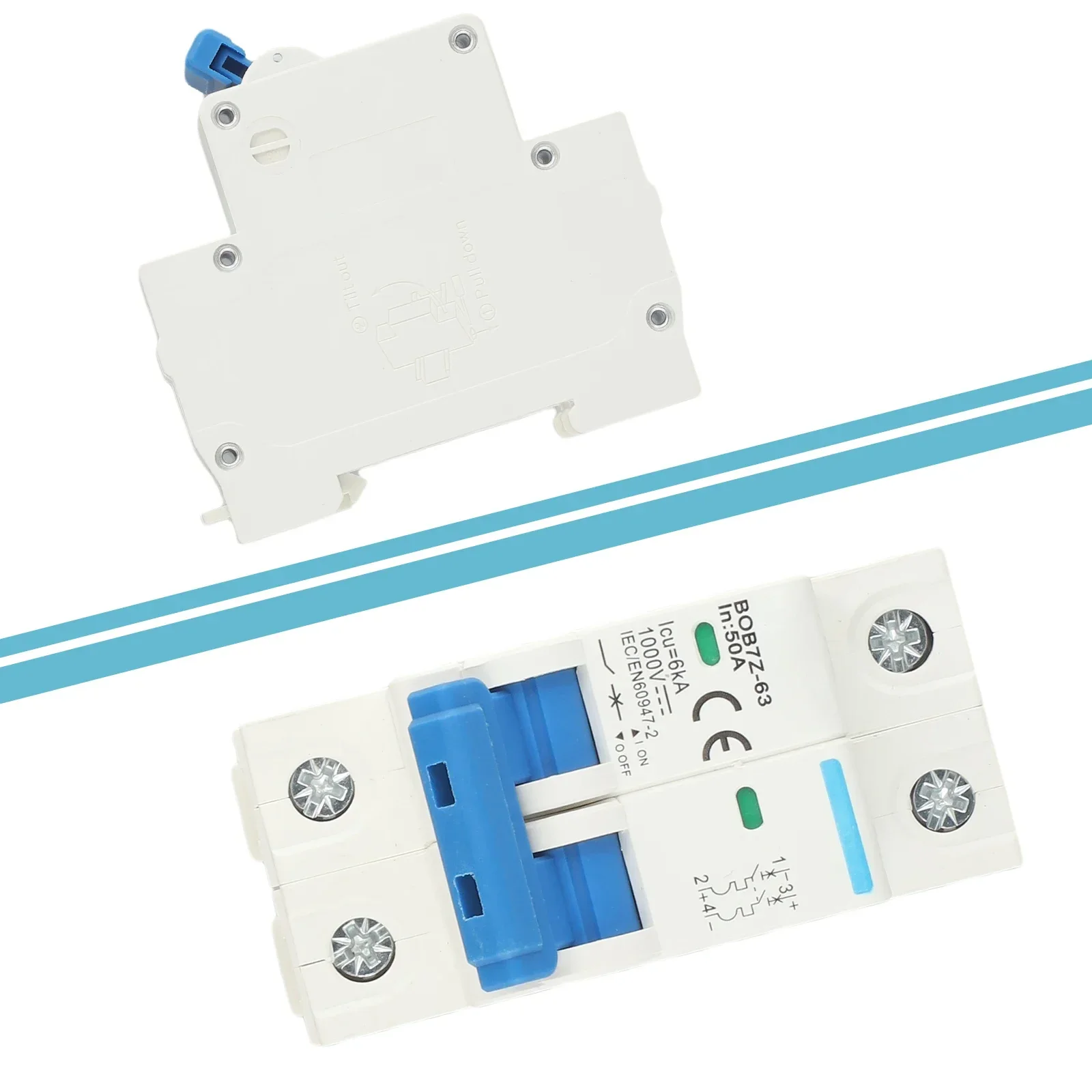 DC Stroomonderbreker 1000V 2 Pole Dubbele MCB Solar PV 6 10 16 20 32 40 50 63 Amp Solar vervangende Accessoires Voor Huishoudelijke