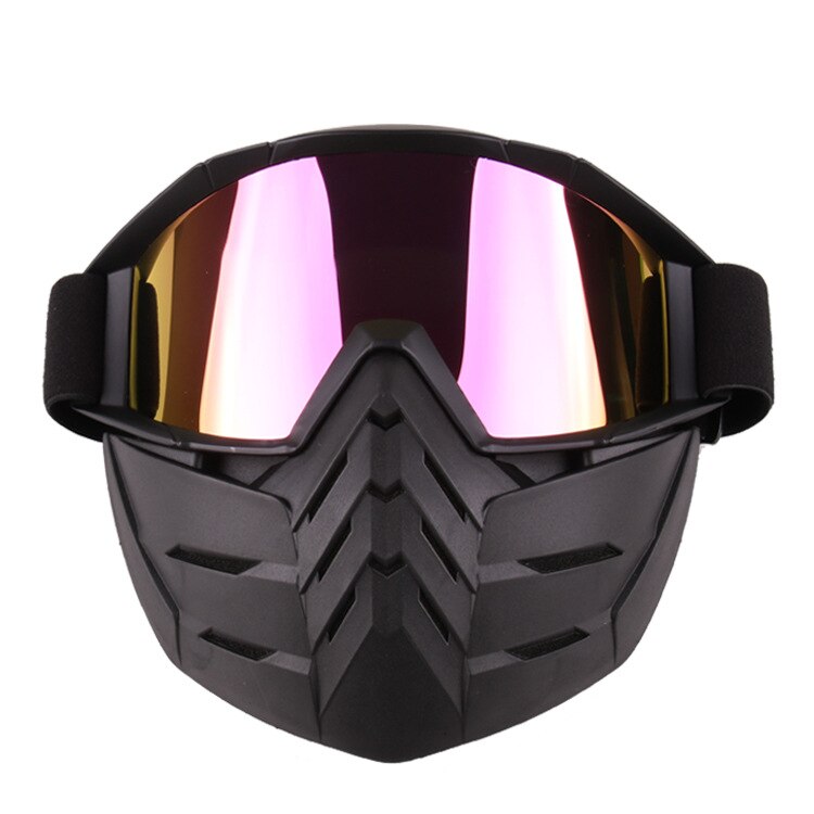 Herorider óculos de proteção motocross máscara poeira da bicicleta gafas com destacável máscara cs vintage motocicleta tubarão capacete óculos: 1