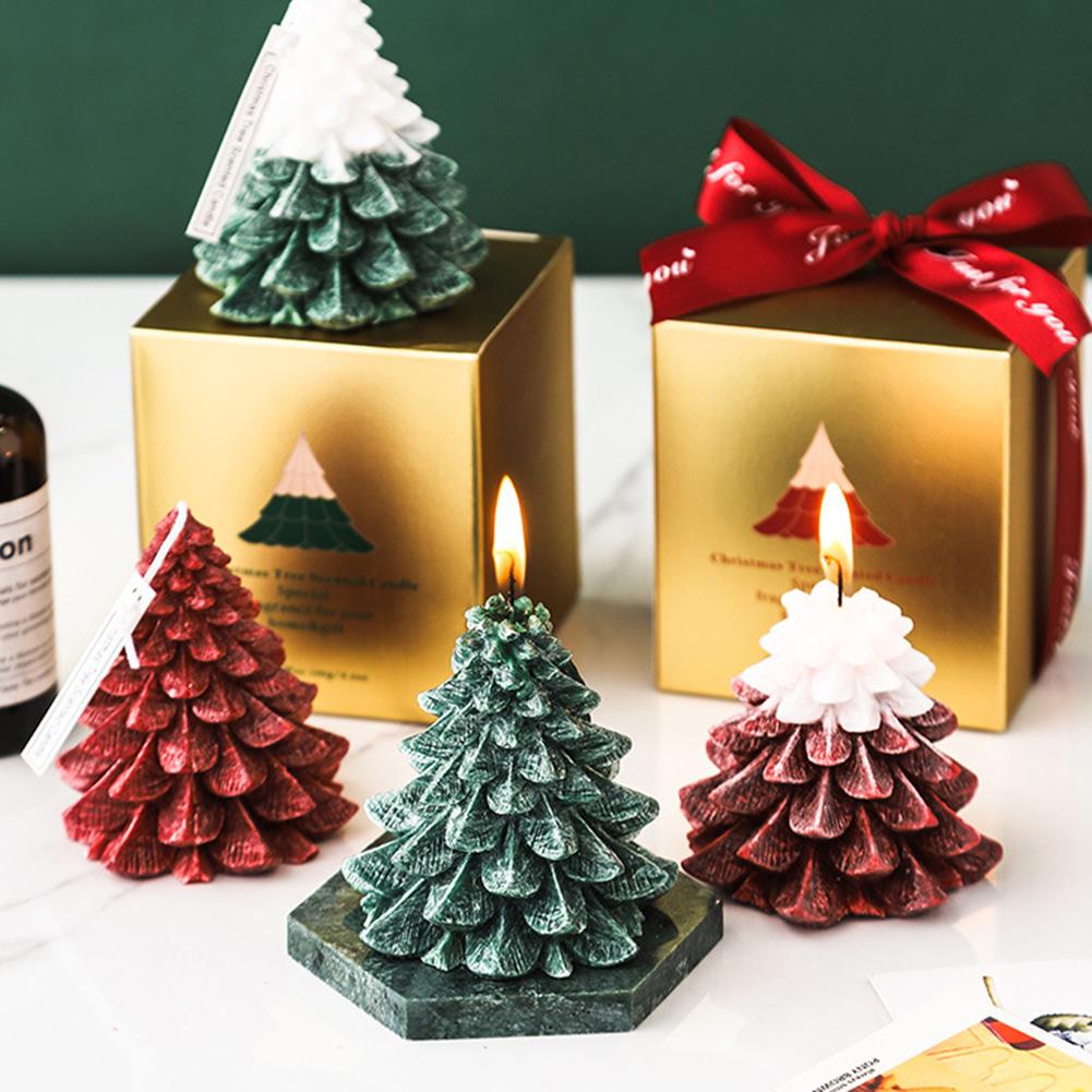 Juletræsform duftende aromaterapi lys til hjemmefestival festindretning