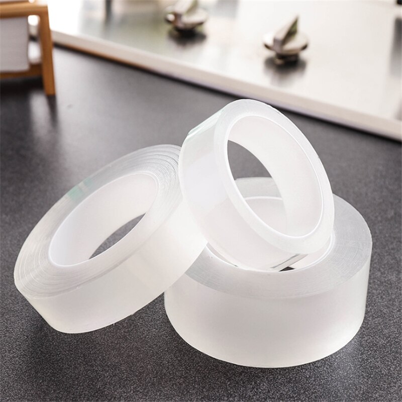 Nano Tape One-sided Tape Transparent NoTrace Reusable Waterproof Adhesive Tape Cleanable Kitchen gadgets kitchen accessaries