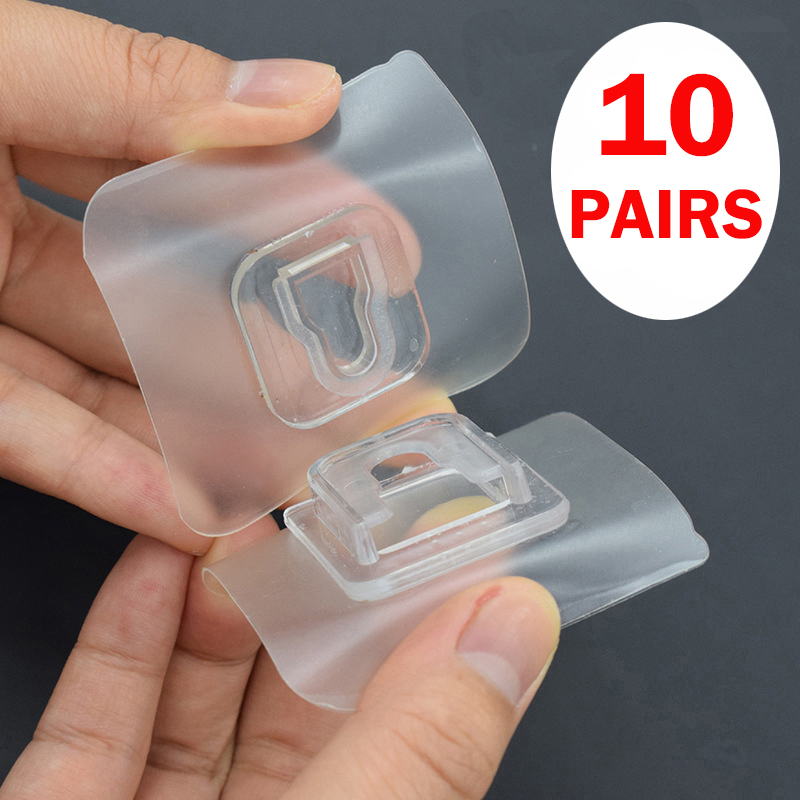 Ganchos de pared adhesivos de doble cara, colgador de ventosa transparente fuerte, soporte de pared para cocina, dubbelzijdig klevende haken, 10 Uds.