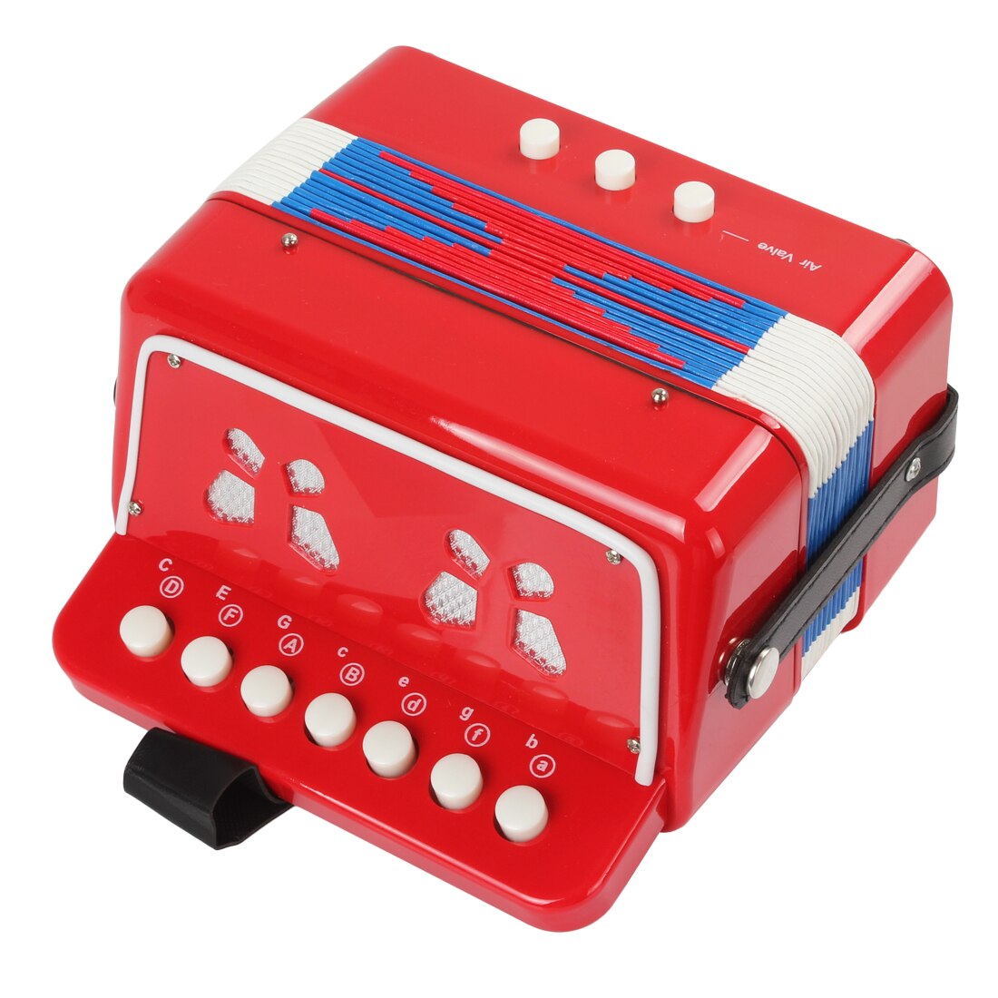 Acordeón de juguete para niños, 7 teclas y 3 botones, opción de 2 colores: Red