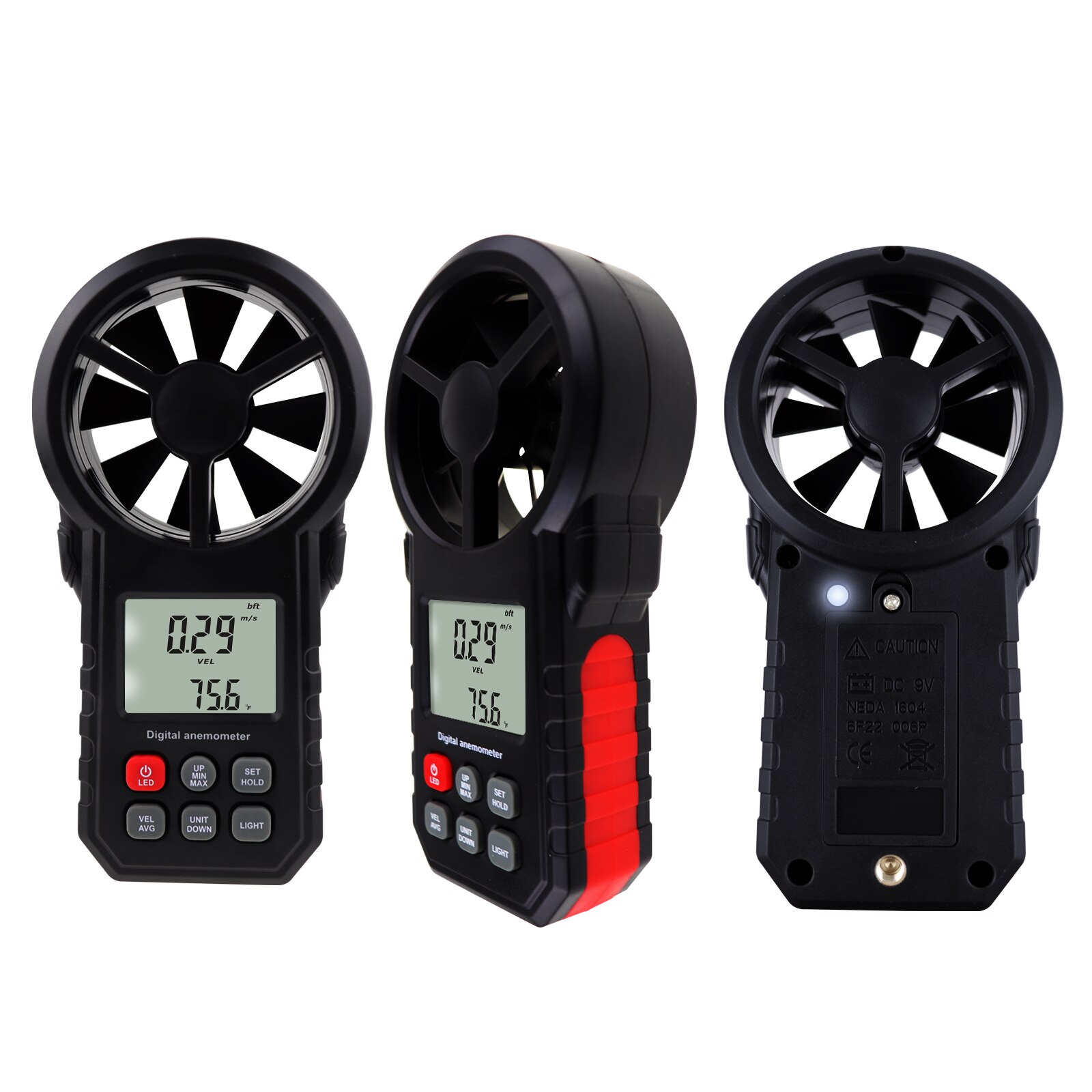 Digital Handheld Vane Anemometer for Measuring Air Wind Speed Temperature Meter Windsurfing Flying Kite Fishing Hiking